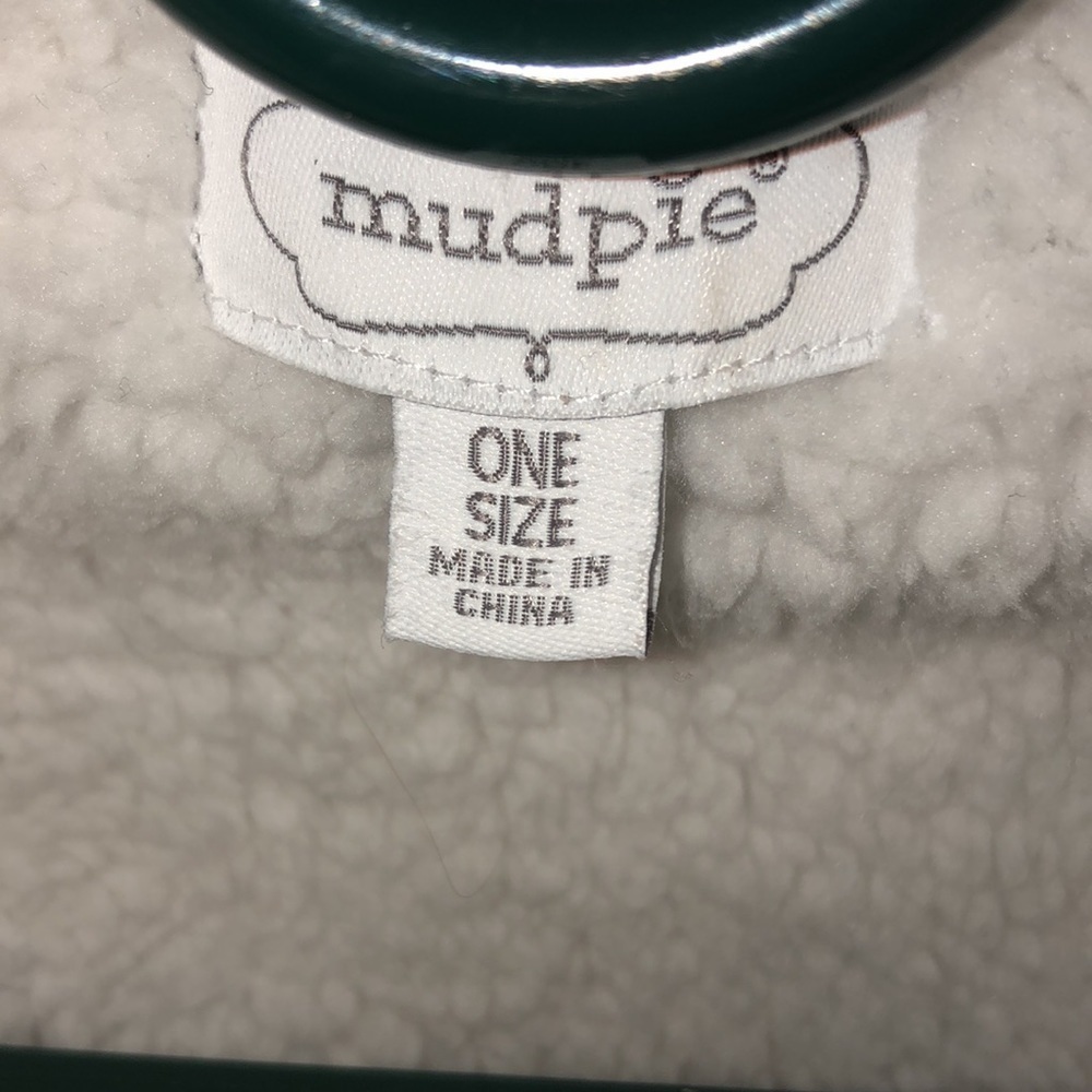 MudPie flannel green and blue print fleece Vest size One Size flannel print vest - Picture 4 of 6